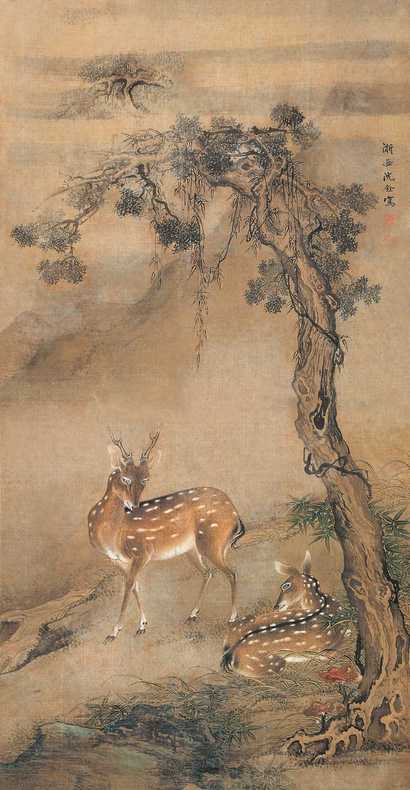 沈铨 受天百禄 立轴